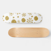 Golden Snow Flakes 1 Persoonlijk Skateboard (Horizontaal)