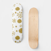 Golden Snow Flakes 1 Persoonlijk Skateboard (Voorkant)