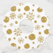 Golden Snow Flakes 1 Wijnglaslabel (Voorkant)