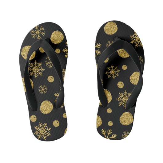 Golden Snow Flakes 2 Kinder Teenslippers (Voetbed)