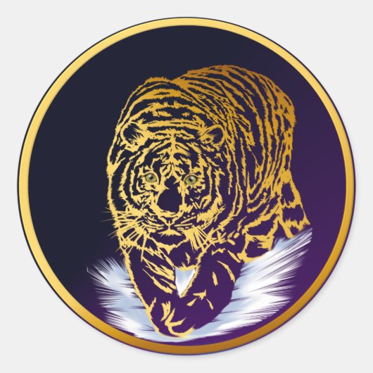Golden Snow Tiger Sticker (Voorkant)