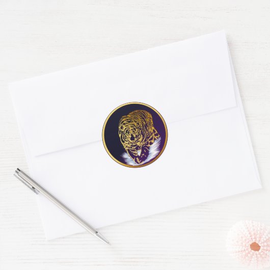 Golden Snow Tiger Sticker (Envelop)