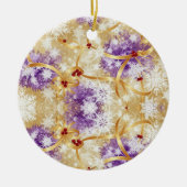 Golden Snowfall Ribbon — Elegant Christmas Design Keramisch Ornament (Voorkant)