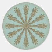  Golden Snowflake 1 Ronde Sticker (Voorkant)