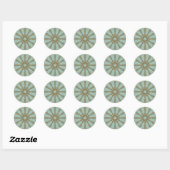 Golden Snowflake 3 Ronde Sticker (Vel)