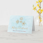 Golden Snowflake Crystals Merry Kerstry Kaart (Gele Bloem)