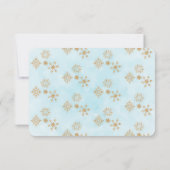 Golden Snowflake Crystals op Frosty Blue Back Kaart (Achterkant)