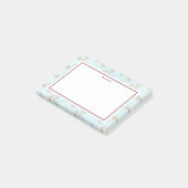 Golden Snowflake Crystals op Frosty Blue Kerstmis Post-it® Notes (Schuin)