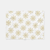 Golden Snowflake Fleece Deken (Voorkant (Horizontaal))