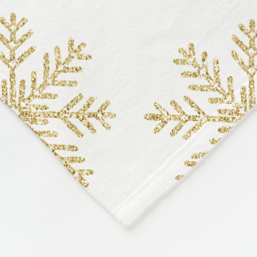Golden Snowflake Fleece Deken (Hoek)