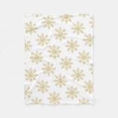 Golden Snowflake Fleece Deken (Voorkant)