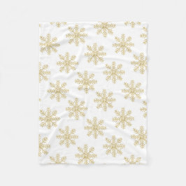 Golden Snowflake Fleece Deken