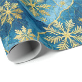 Golden Snowflake Frozen Abstract Cadeaupapier (Rol Hoek)