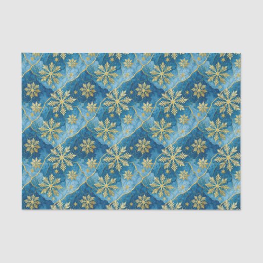 Golden Snowflake Frozen Abstract Tissuepapier (Voorkant)
