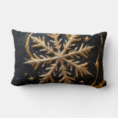 Golden Snowflake Glamour Throw Pillow Kussen (Achterkant)
