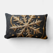 Golden Snowflake Glamour Throw Pillow Kussen (Voorkant)
