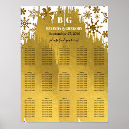 Golden Snowflake kerstbruiloft Poster