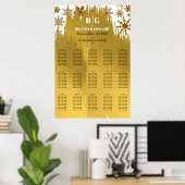Golden Snowflake kerstbruiloft Poster (Thuiskantoor)