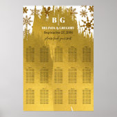 Golden Snowflake kerstbruiloft Poster (Voorkant)