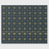 Golden Snowflake kerstcadeau inpakpapier (Vlak)