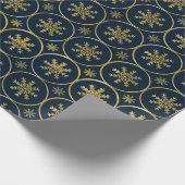 Golden Snowflake kerstcadeau inpakpapier (Hoek)