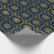 Golden Snowflake kerstcadeau inpakpapier