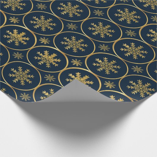 Golden Snowflake kerstcadeau inpakpapier (Hoek)