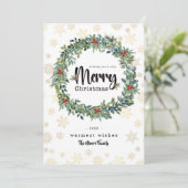 Golden Snowflake-kerstkaart Feestdagenkaart (Staand voorkant)