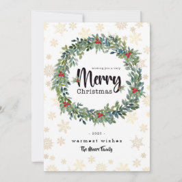 Golden Snowflake-kerstkaart Feestdagenkaart