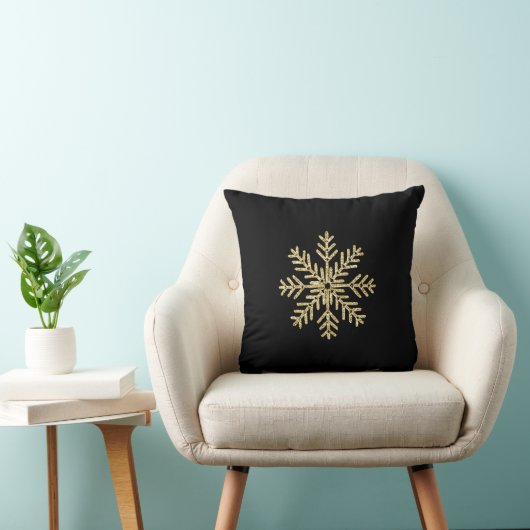 Golden Snowflake Kussen (Stoel)
