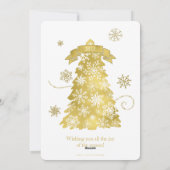 Golden Snowflake Merry-kerstkaart Feestdagenkaart (Achterkant)