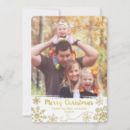 Golden Snowflake Merry-kerstkaart Feestdagenkaart