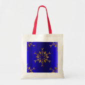 Golden Snowflake op Blauwe Kerstmis Tote Bag (Voorkant)