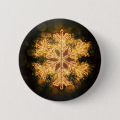 Golden Snowflake Ronde Button 5,7 Cm (Voorkant)