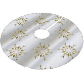 Golden Snowflake Stars op zilver Kerstboom Rok (Gekanteld)