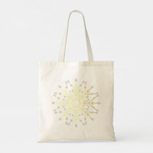 Golden Snowflake Tote Bag
