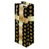 Golden Snowflake Wine Gift Bag Wijn Cadeautas (Achterkant Gekanteld)