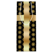 Golden Snowflake Wine Gift Bag Wijn Cadeautas (Achterkant)