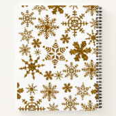 Golden Snowflakes Aangepaste kerstrecept Notitieboek (Achterkant)