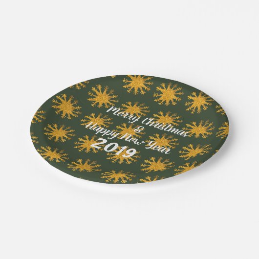 Golden Snowflakes - aangepaste tekst Papieren Bordje (Gekanteld)