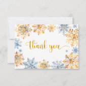 Golden Snowflakes Bedankkaart (Voorkant)