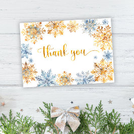 Golden Snowflakes Bedankkaart