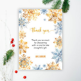 Golden Snowflakes Bedankkaart
