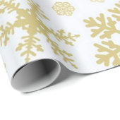 Golden Snowflakes. Cadeaupapier (Rol Hoek)