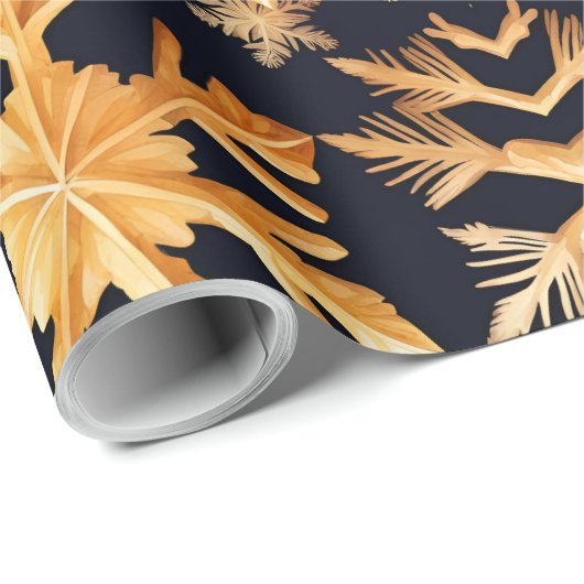 Golden Snowflakes Cadeaupapier (Rol Hoek)