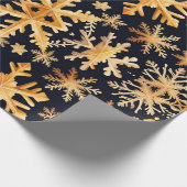 Golden Snowflakes Cadeaupapier (Hoek)