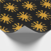 Golden Snowflakes Custom Background Cadeaupapier (Hoek)