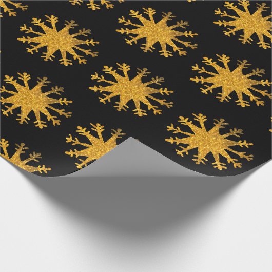 Golden Snowflakes Custom Background Cadeaupapier (Hoek)