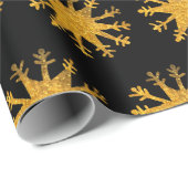 Golden Snowflakes Custom Background Cadeaupapier (Rol Hoek)