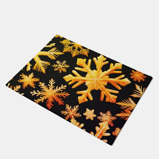 Golden Snowflakes Deurmat (Schuin)